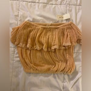 Jens pirate booty peachy orange yellow color ruffles tube top o/s